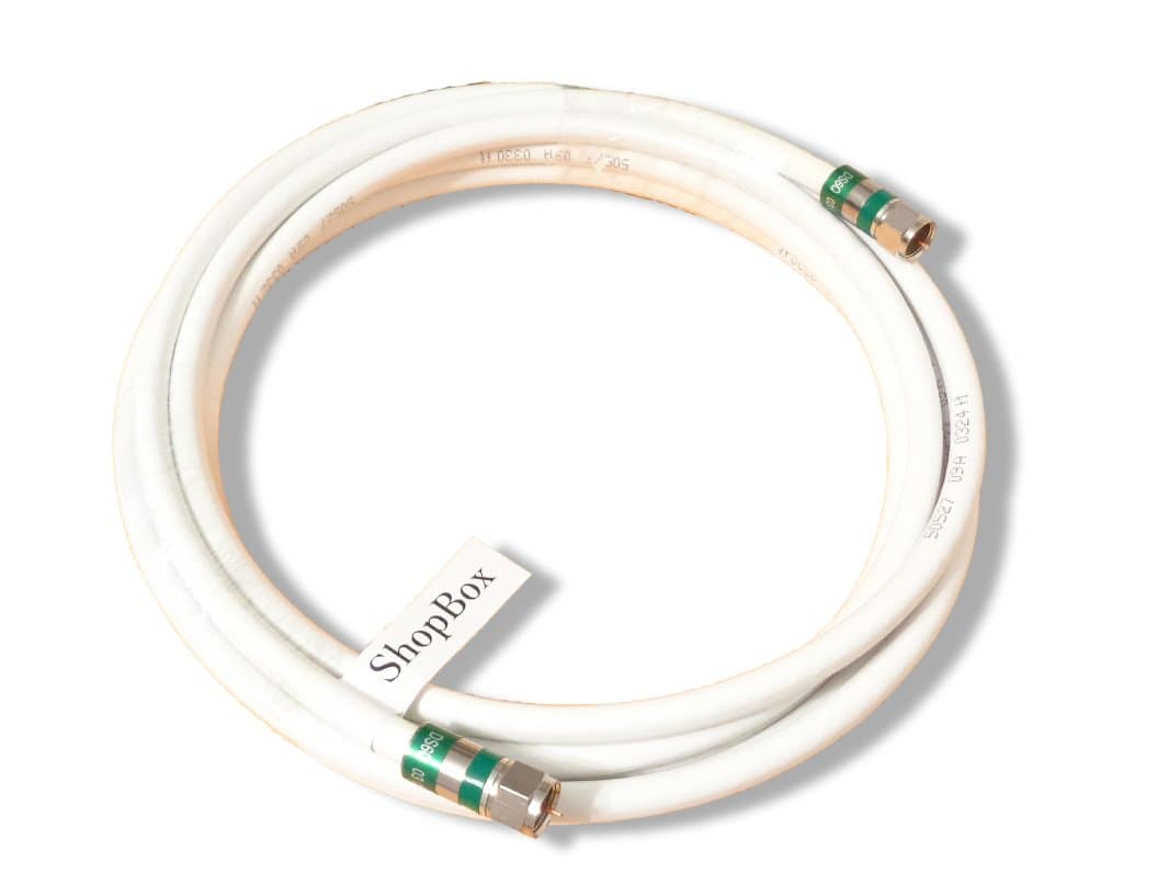 White Quad Shield RG-6 Coax 75 Ohm Cable for (CATV, Satellite TV, or Broadband Internet) (25 Foot)