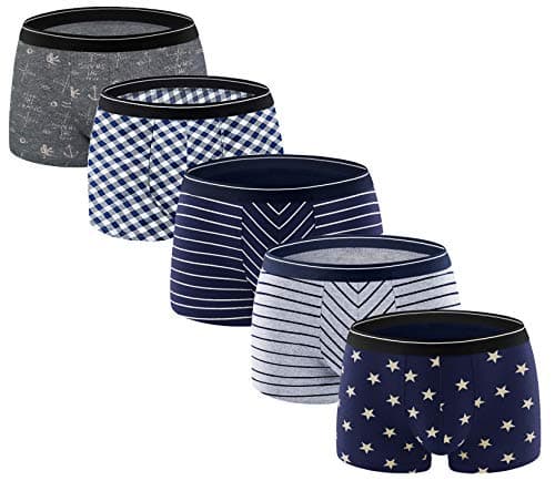 ADOLPH Men's Boxer Briefs 5 Pack No Ride-up Breathable Comfortable Cotton Sport Underwear