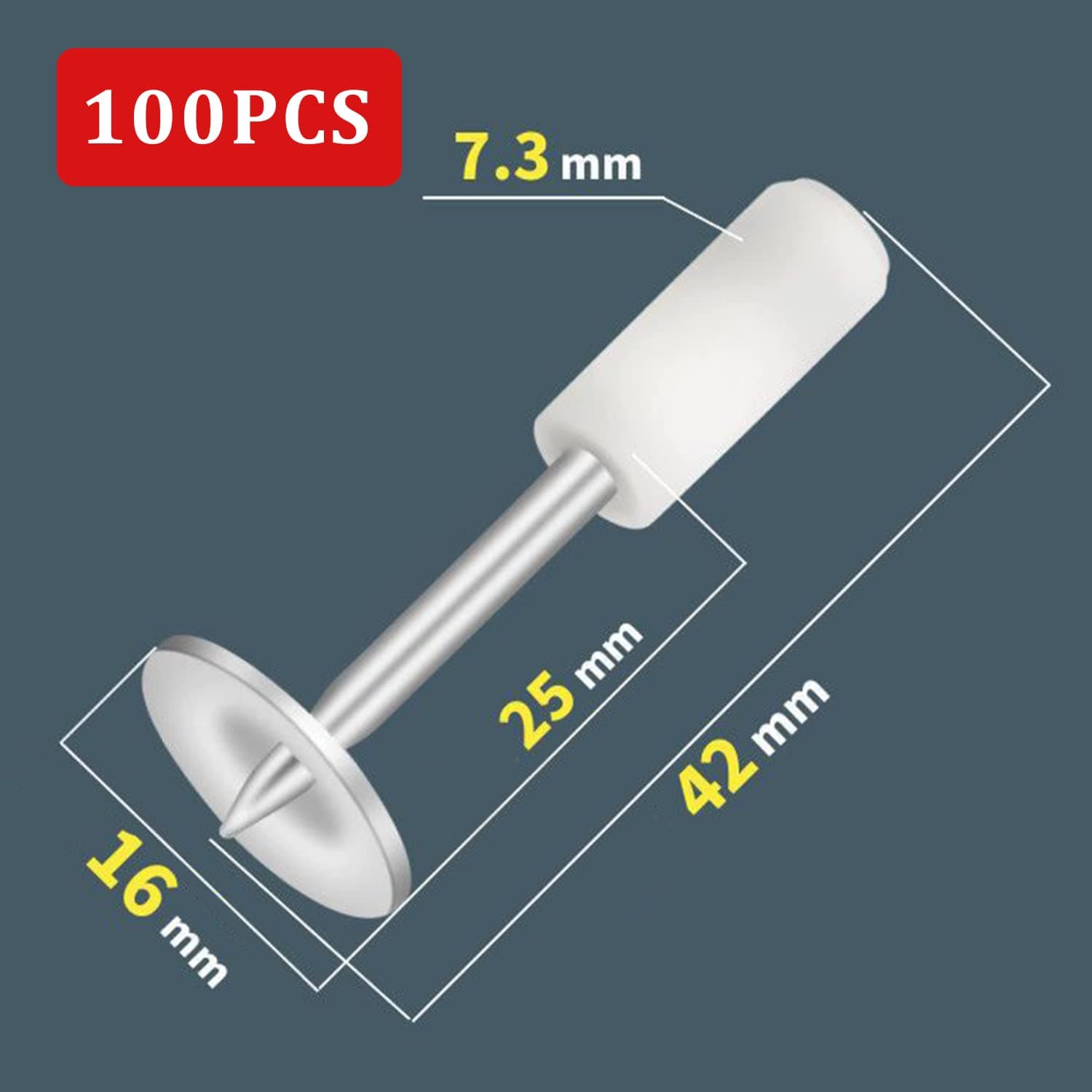 7.3mm Nail Gun Manual Steel Nails, 100 pcs Round Nails Wall Fastening Tool, for Concrete Ceiling Cable Ducts Fixed Slotting Device Repair Tool