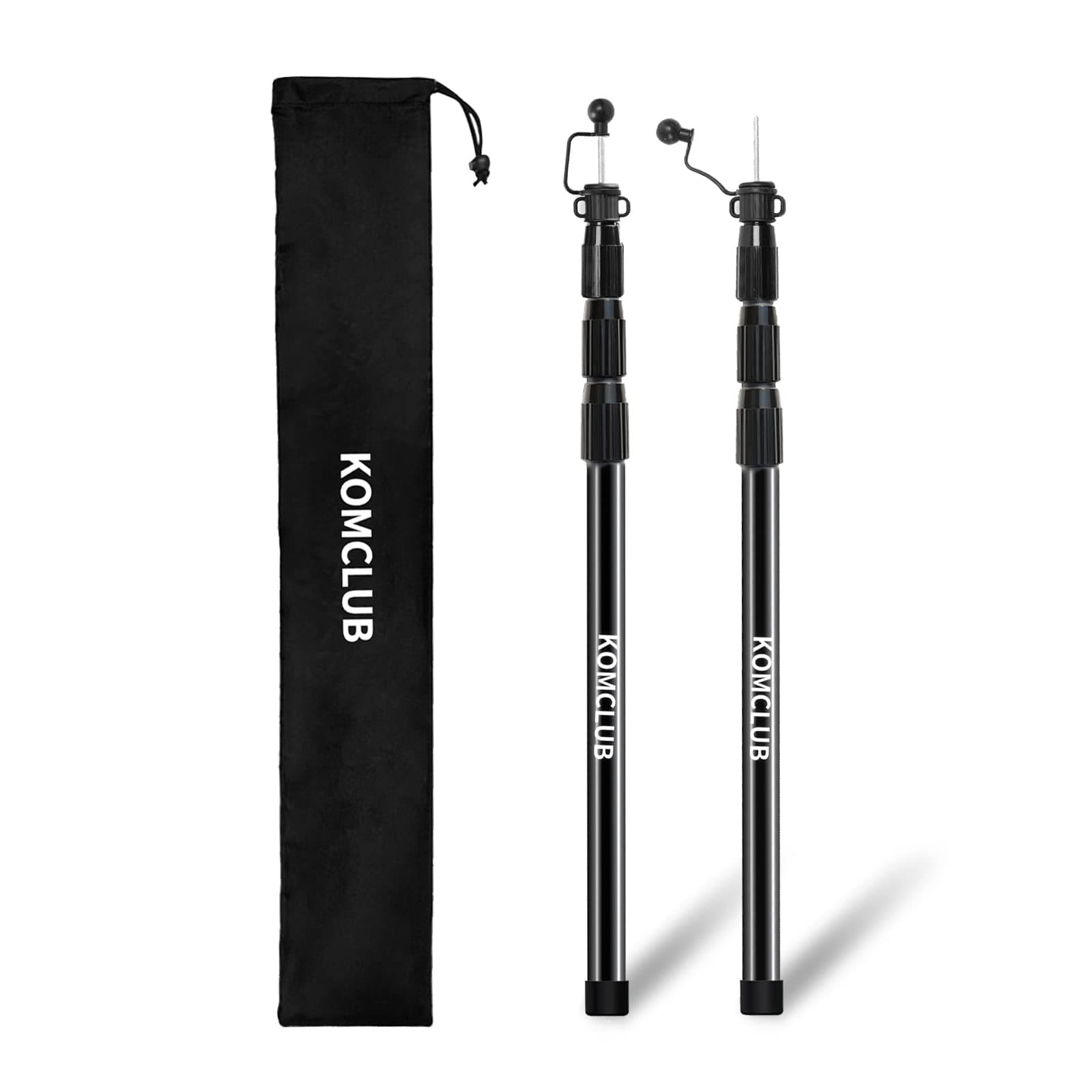 – KOMCLUB Telescoping Tarp Poles Adjustable Tent Poles for Tarp Heavy-Duty Design Portable & Lightweight Fiberglass Tent Poles for Shelter Camping Awning 4 Sections Adjustable to 98.51 in(Set of 2)