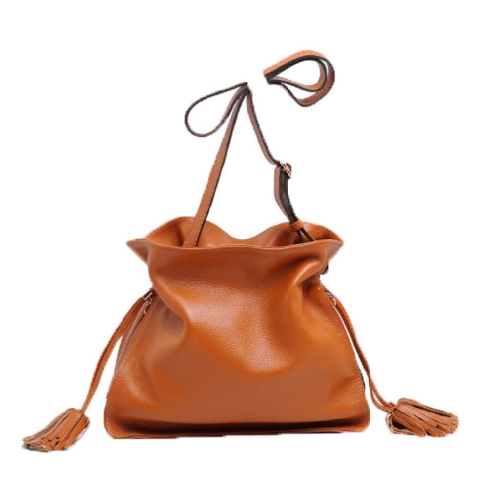 YXPNU Women's Bag Messenger Bag Korean Version Of The Tassel Bucket Bag,Brown-OneSize