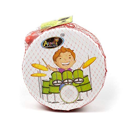 el figo merchandise plastic drums with 2 strikers for babies and kids-Multi color,Pack of 1 set