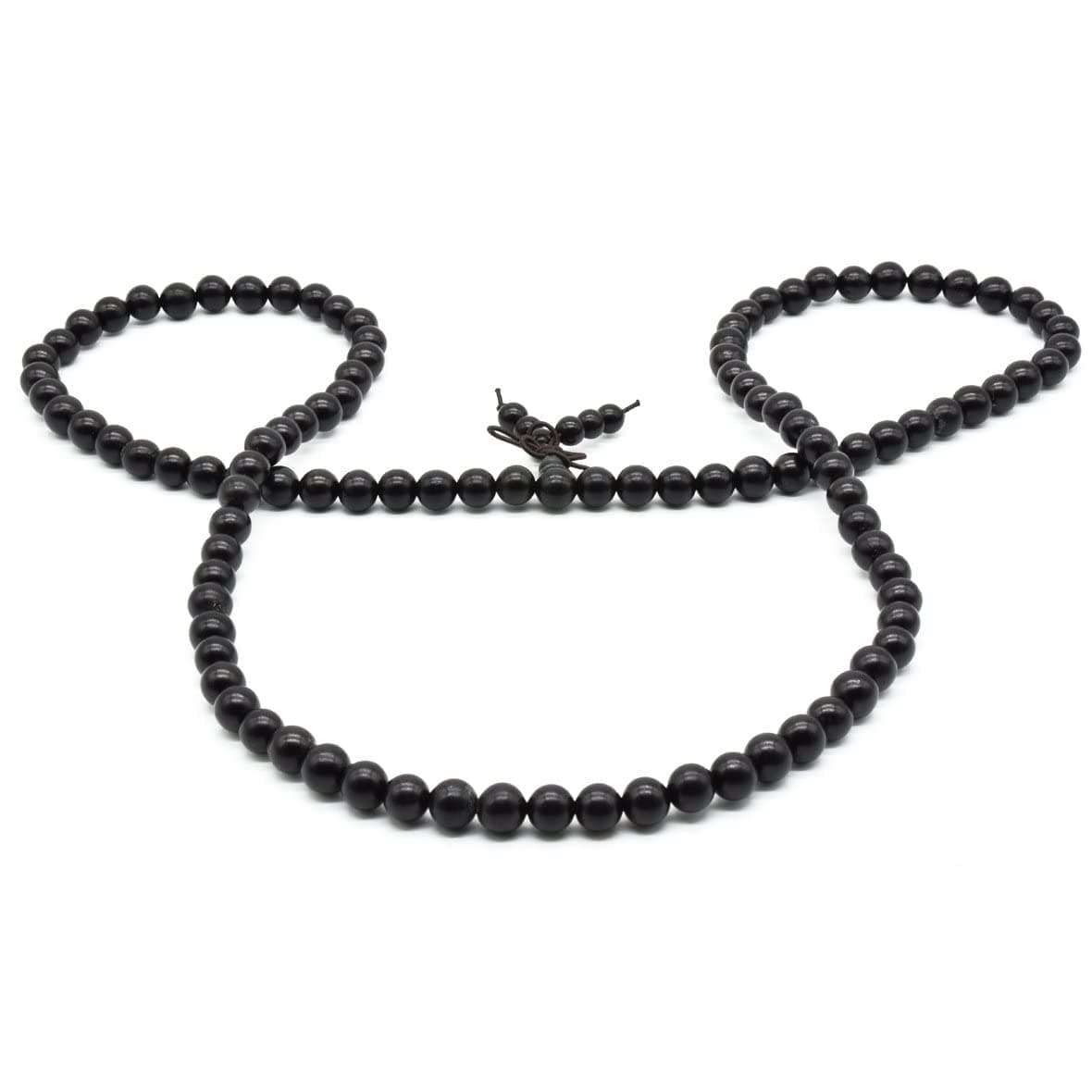 KC PRODUCTS® Natural Karungali Malai Original 108+1 Beads | Balck MALA | Ebony Wood JAPA Mala Karungali Kattai Mala for Chanting Meditation Pooja Prayer Yoga [ 108 Beads Size 8 MM ]