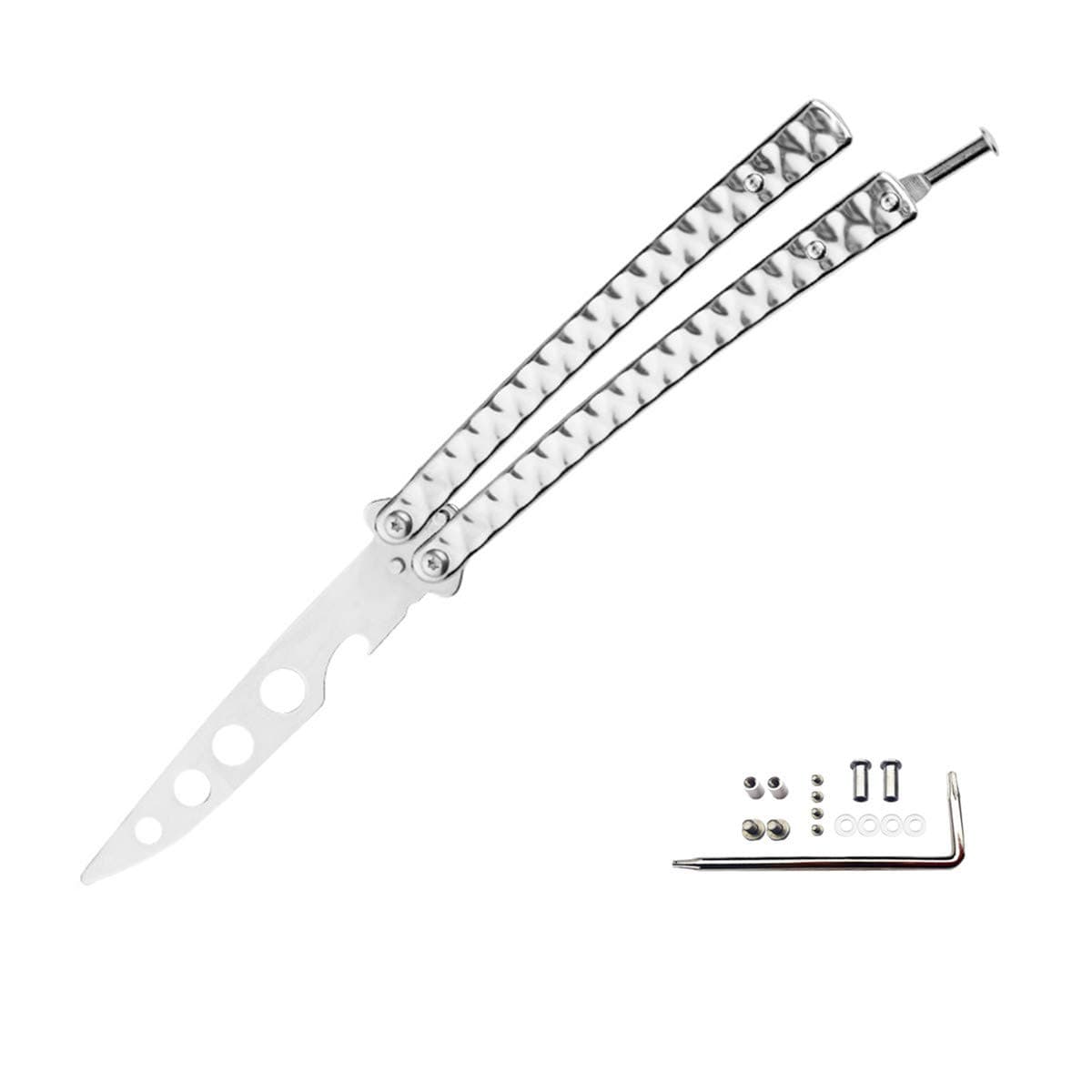 PAIDASHU Butterfly Knife, Balisong Training Knife, Balisong Trainer Blunt Blade Tool for Beginner Practicing Flipping Tricks, Pocket Practice Training Tool Colorful Practice Knife Trainer Tool