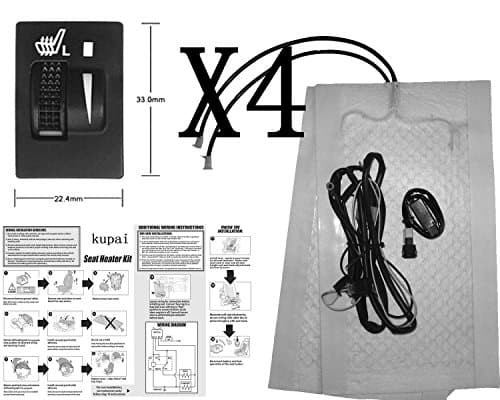 WATERCARBON 4 Seat Stepless Temperature Switch Winter Auto Seat Warmers Car white Heating Cushion Heated Seat Heater for Toyota Car Seat Heating Suitable Reiz Camry Corolla Rav4 Overbearing Prado