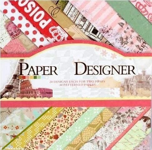 Qatalitic Printed Pattern Design Designer Paper Pack for Art and Craft, DIY Greeting Card Making and Project Book Making (8 X 8 Inch), Set of 40