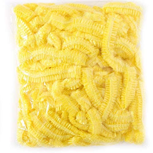 Disposable Shower Caps-100 Pcs Waterproof Plastic Elastic Bath Shower Hair Caps for Women Spa, Home Use, Portable Trave (B)