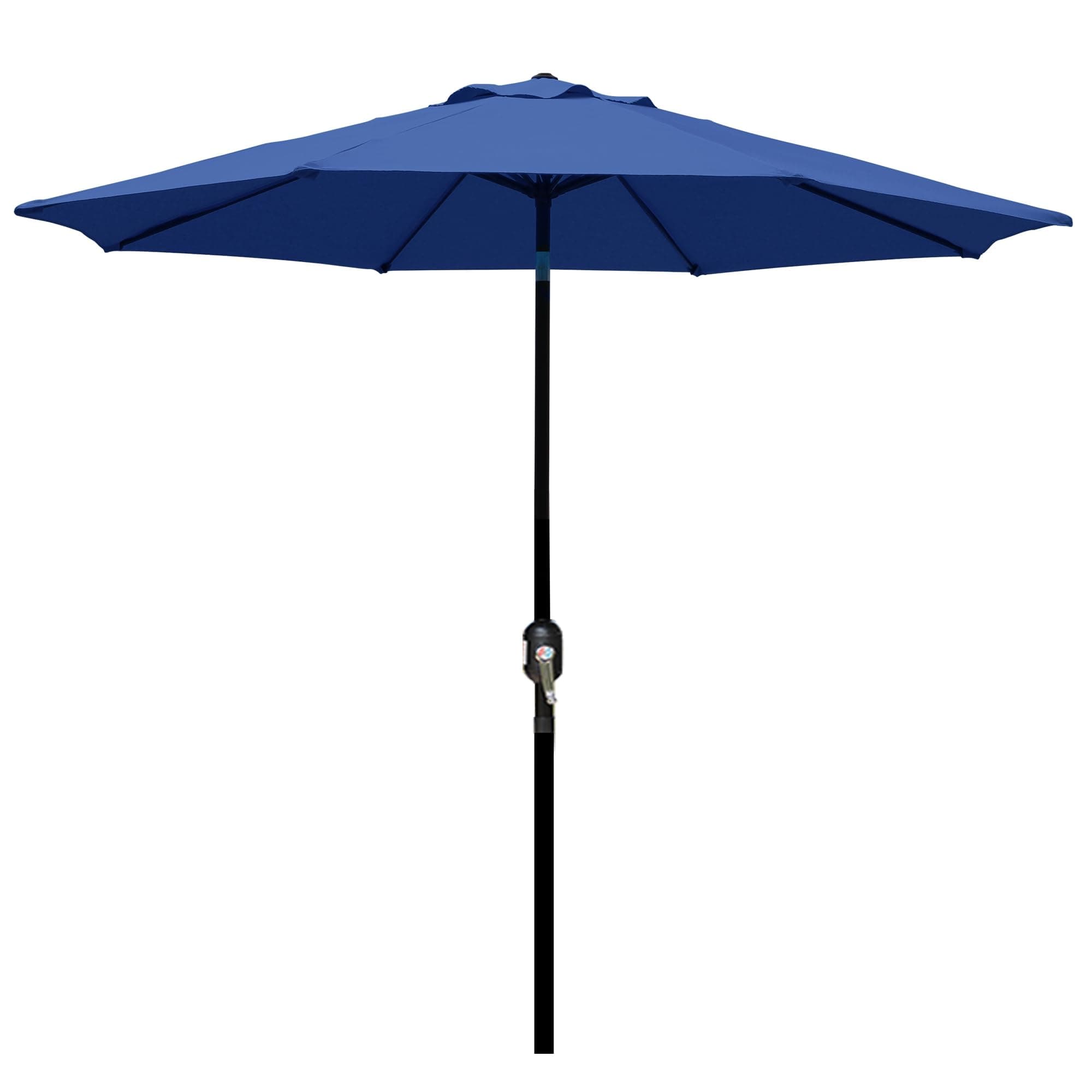 Blissun 9' Outdoor Patio Umbrella, Striped Market Umbrella with Push Button Tilt and Crank