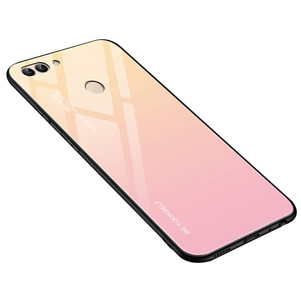 Alsoar Ultra Slim Mobile Phone Case for Huawei Y7 2019/ Y7 Prime 2019 Protective Case Gradient Tempered Glass Soft Silicone Frame Shockproof Anti-Scratch Vogue Cover