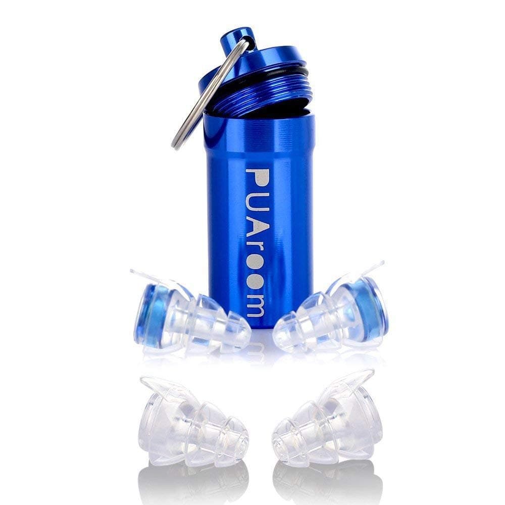 PUAroom MusicPro High Fidelity Ear Plugs 2 Pairs Reusable Soft Silicone Earplugs with Free Aluminium Container, Noise Canceling Ear Plugs for Musicians, Concert, Festival