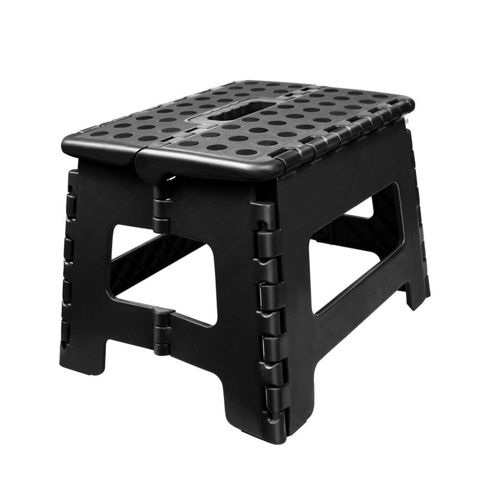 YZWDTGS Non-Slip Folding Step Stool, Sturdy Safe Enough - Holds up to 350 Lb Footstool for Adults or Kids, Fold Ladder Storage/Opens Easy, for Kitchen,Toilet,Camping ect. (Black, 9 inch)