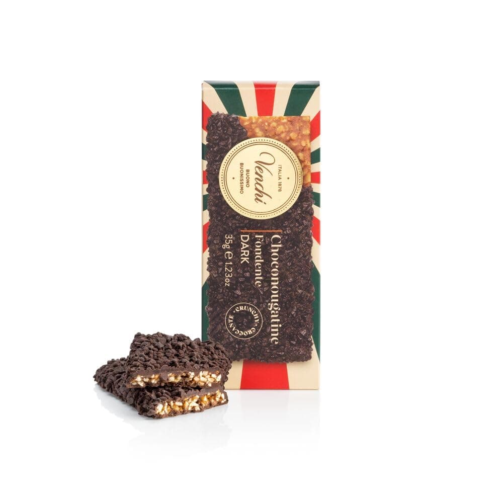 Venchi - ChocoNougatine Snack - Dark Chocolate - Caramelised PGI Piedmont Haz...