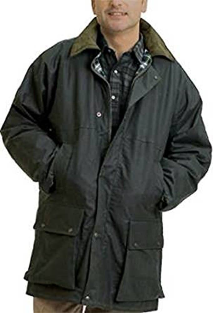Countrywear New Mens Waxed Cotton Padded Quilted Jacket Branded Coat With Hood Outdoor Countryside Oiled Fishing Hunting Shooting Farming Riding Check Lining