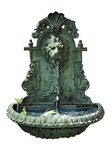 Mr Fredrik FON0092 95 cm Bowl/Lion Head Wall Mounted Fountain - Green