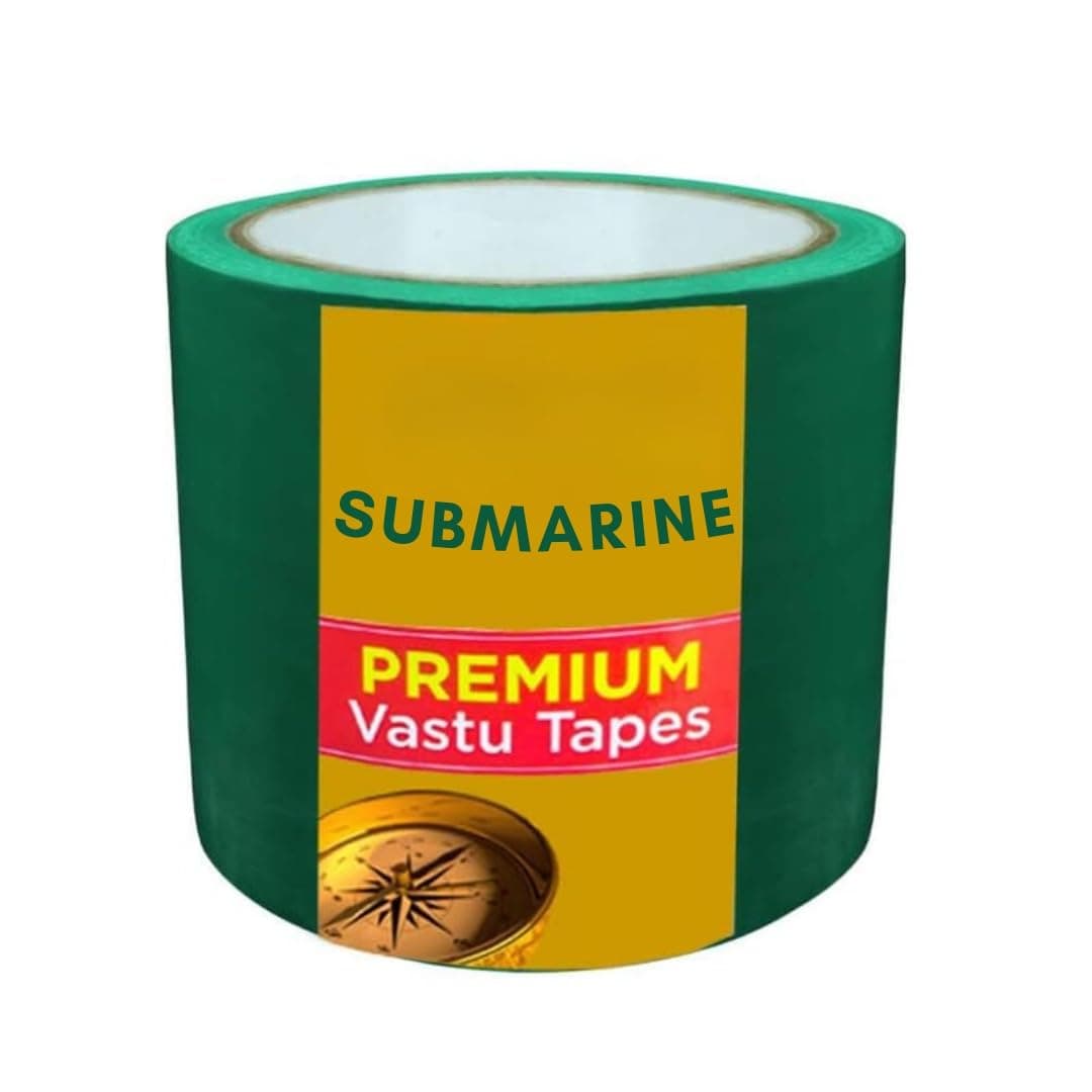 Submarine Vastu Color Floor Tapes, Vastu Tape Vastu Dosh Remedy/Vastu Correction for WC Toilet and Entrance (4Inch Wide, 25 Meter Length) Yellow (Green)