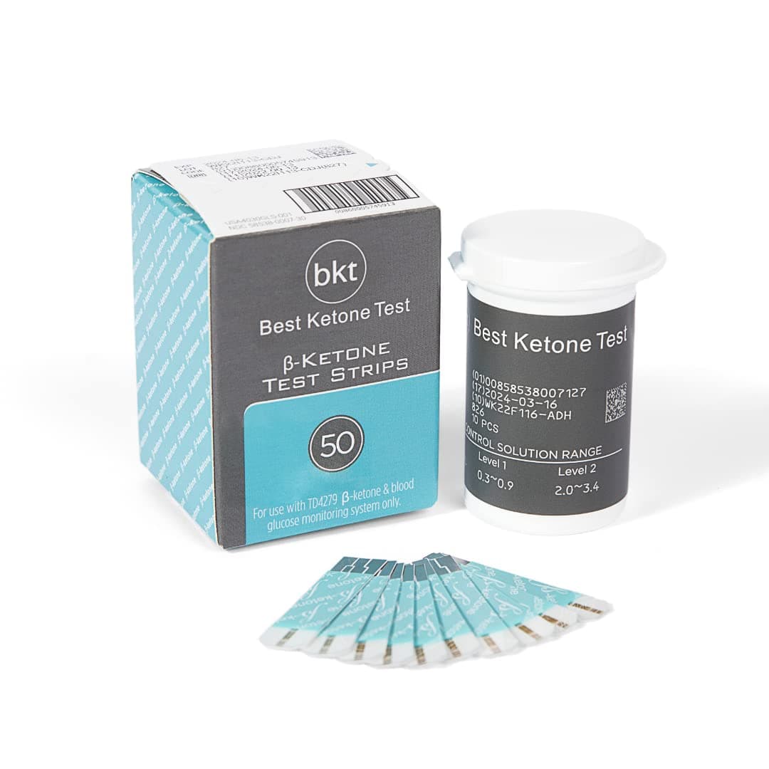 BKT TD-4279 Blood Ketone Test Strips 50ct - NOT for Keto-Mojo GK+ - Only for BKT Meter and Original Keto-Mojo Bluetooth TD-4279