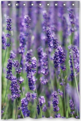 48"(w) x 72"(h) Purple Lavender Flower Theme Print 100% Polyester Bathroom Shower Curtain Shower Rings Included