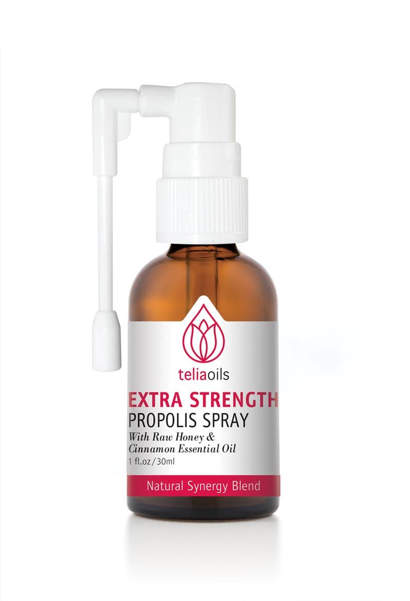 Teliaoils Propolis Spray Body's Defense Support, Soothing Cough & Sore Throat, Helping Mouth irritations, colds, 100% Natural, with Honey & Cinnamon Essential Oil.