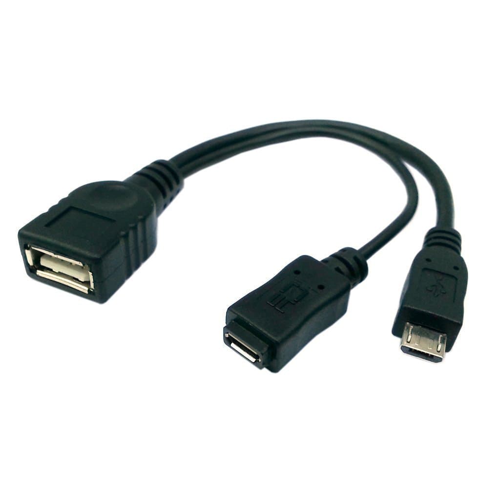 Videocon V1305 POWERED (OTG) Micro-USB to USB 2.0 Adapter High Speed Data-Transfer Cable for connecting any compatible USB Accessory/Device/Drive/Flash/ and truly On-The-Go with Power Port!