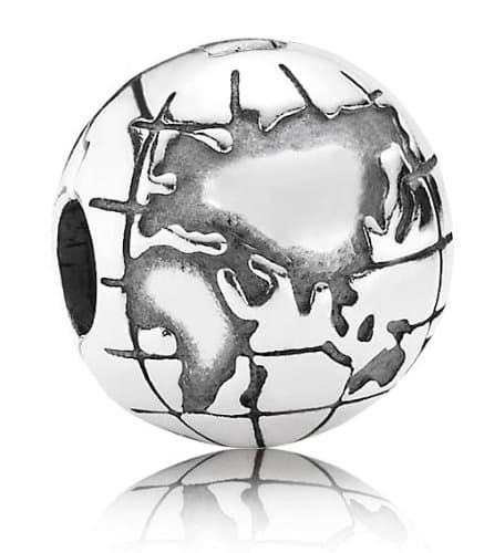 Pandora 791182 Silver Globe Clip New Gift Box for Bead Great Gift for Mom, Daughter Mother