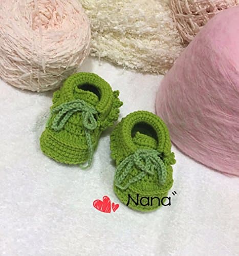 Newborn Infant Handmade Crochet Toddler Shoes Floor Socks (Yellow beans shoeswith SOLES)