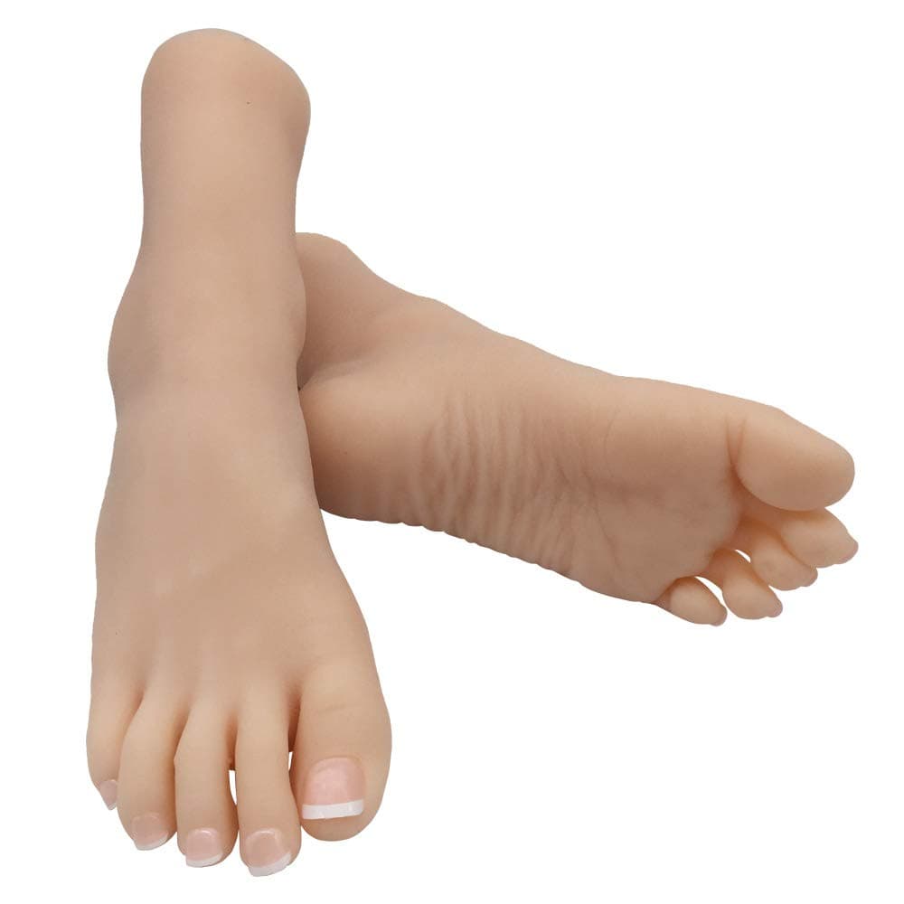 Silicone Life Size Child Mannequin Foot 1 Pair Display Jewerly Sandal Shoe Sock Display Art Sketch with Nail