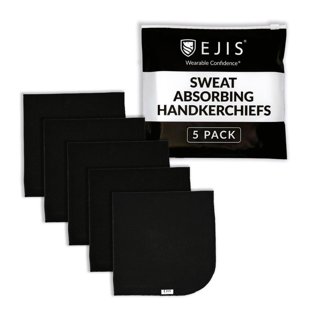 Ejis Sweat Rags for Men – Sweat Absorbing Handkerchiefs, Pocket-Size Small Gym Towels for Sweat, Ideal for Workouts, Travel, Sports & Daily Use - 12x12 (5 Pack)