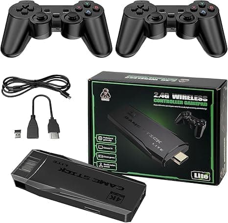 Wireless Video Games for tv Gaming Retro Gaming Console with Game Stick 1080p Plug & Play TV Video Game Set for 2 Player with 9Emulator for Kids & Old School Station Video Game