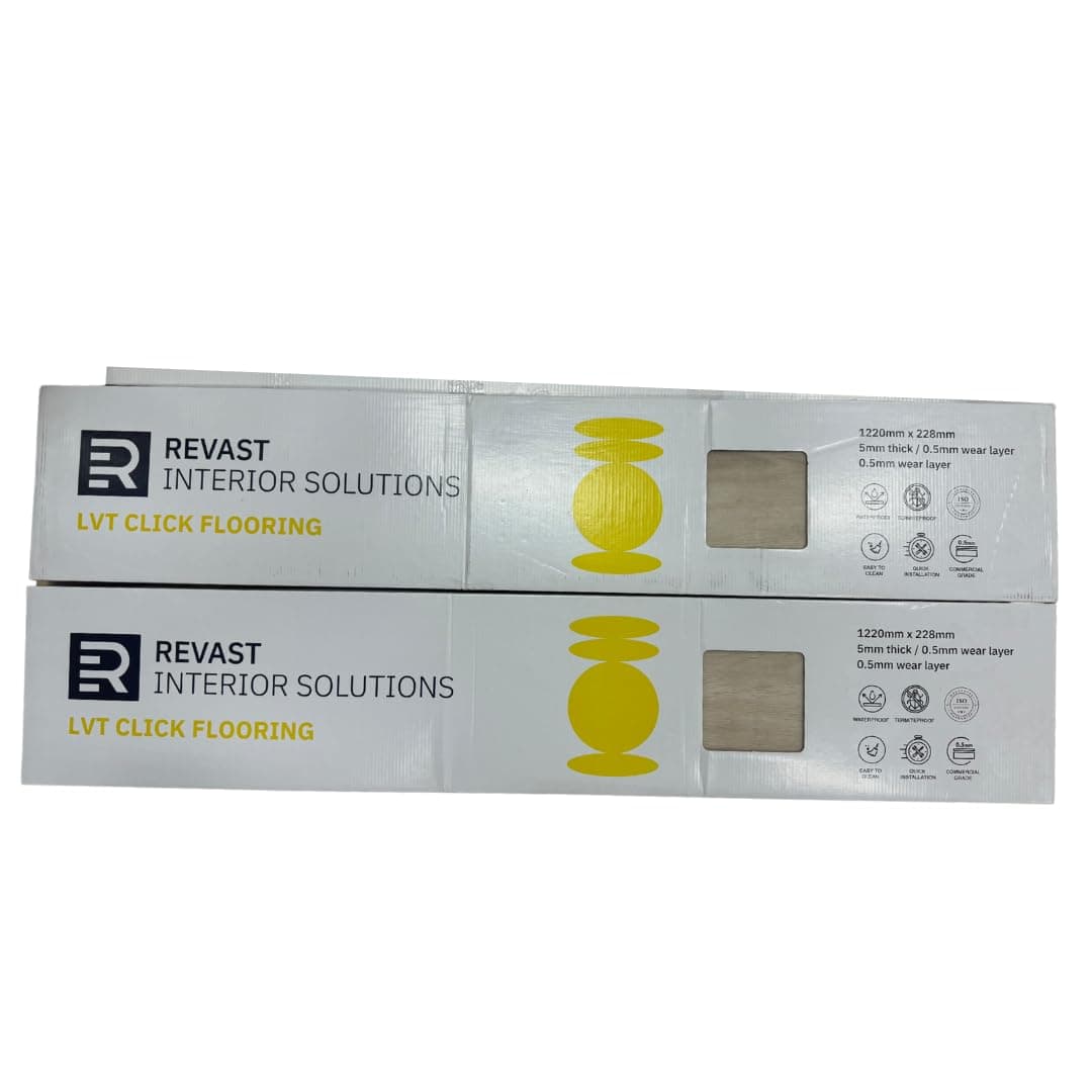 Revast 5mm Luxury Vinyl Tile (LVT) Parquet, Creme Oak, 1220 x 228 x 5mm, 2.225 sqm/Box