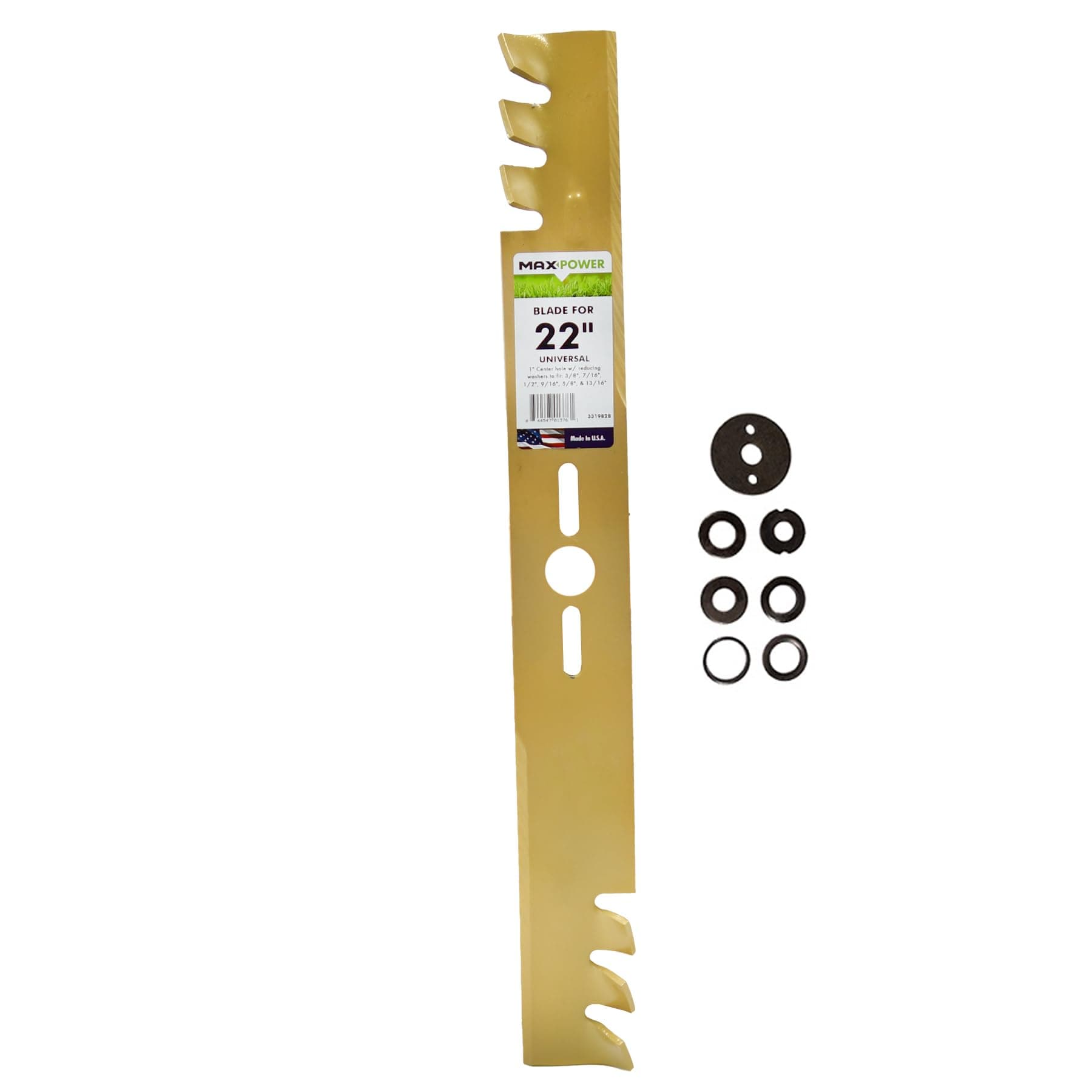 331982S 22-Inch Universal Gold Metal Mulching Lawn Mower Blade