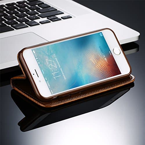 MIIA Wallet Cases - Leather Flip Phone Case for iPhone X 6 6s 7 8 Plus 5 5s for iPhone X Xr Xs Max Retro Card Slot Phone Case Full Cover - for iPhone XR_red - Clip Women Arm Blocking Dress Guess