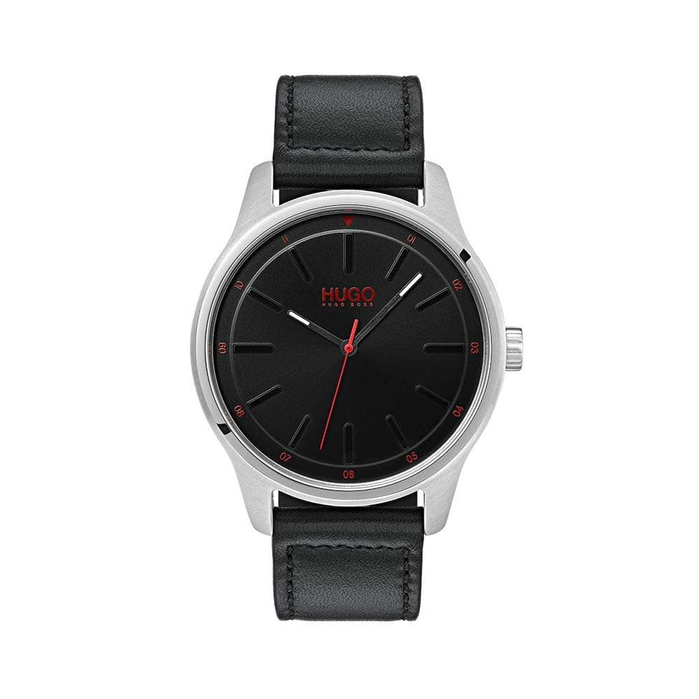 HUGO Mens Analogue Classic Quartz Watch with Leather Strap 1530018