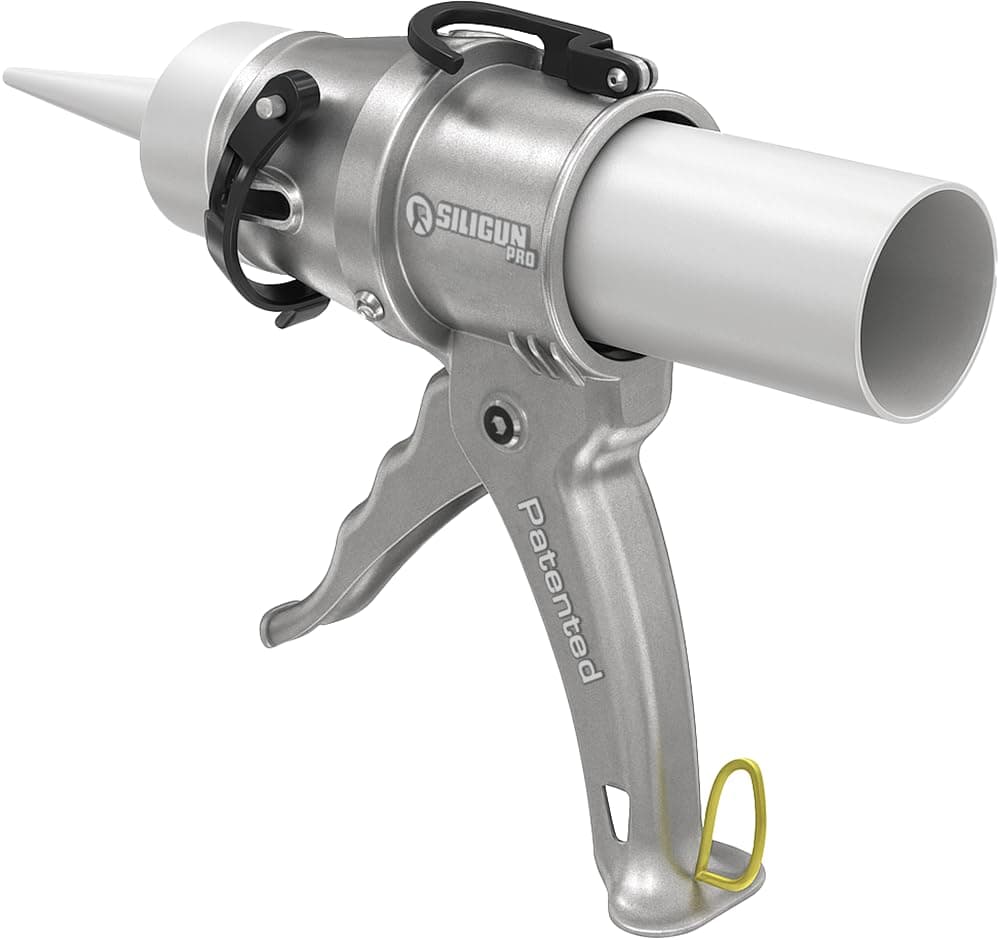 SILIGUN™ PRO Compact 24:1 Caulking Gun - No Drip Caulk Gun - Patent Design - Lightweight Aluminum Frame - Works with all 10 oz Tubes (SILIGUN PRO)