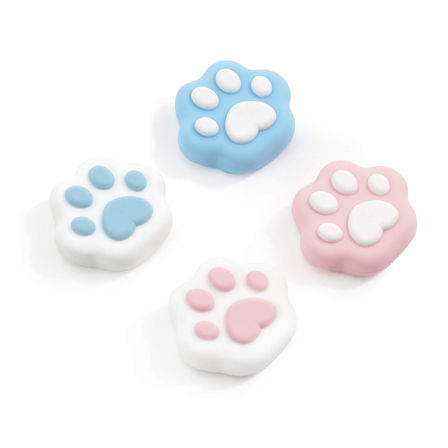 GeekShare Cat Paw Thumb Grip Caps,Compatible with Nintendo Switch & Switch Lite Only,Soft Silicone Joystick Cover,4PICS [video game]