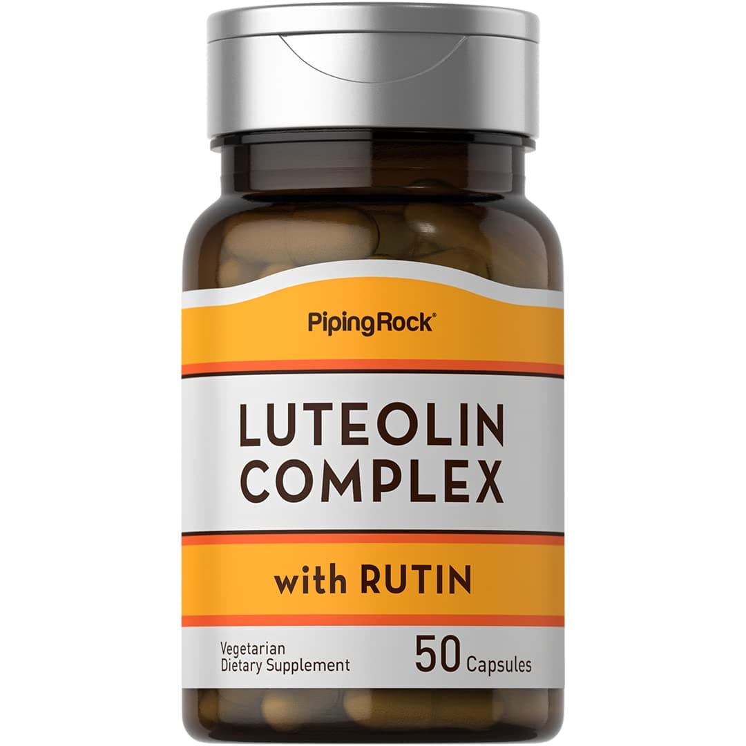 Piping Rock Luteolin Supplement | 100mg | 50 Capsules | Complex with Rutin | Vegetarian, Non-GMO, Gluten Free