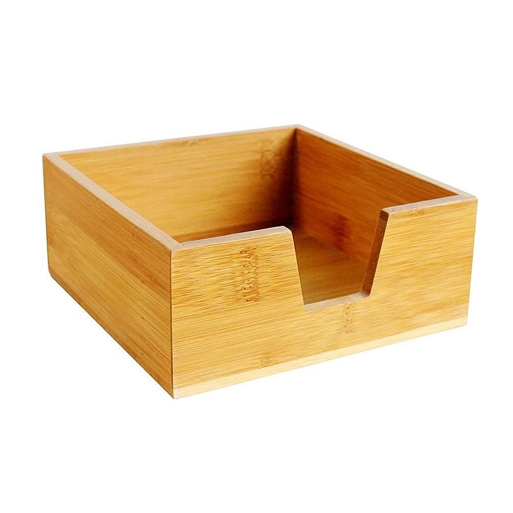 Bamboo Desktop Organizer Tissue Holder Case Wood cocktail paper napkin holder
