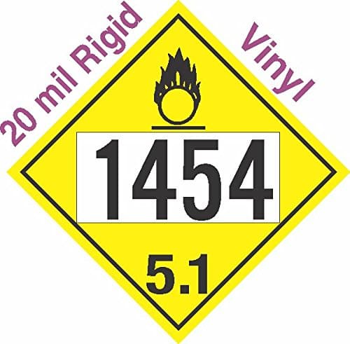 GC Labels-R306c1454, Oxidizer Class 5.1 UN1454 20mil Rigid Vinyl DOT Placard, each Placard