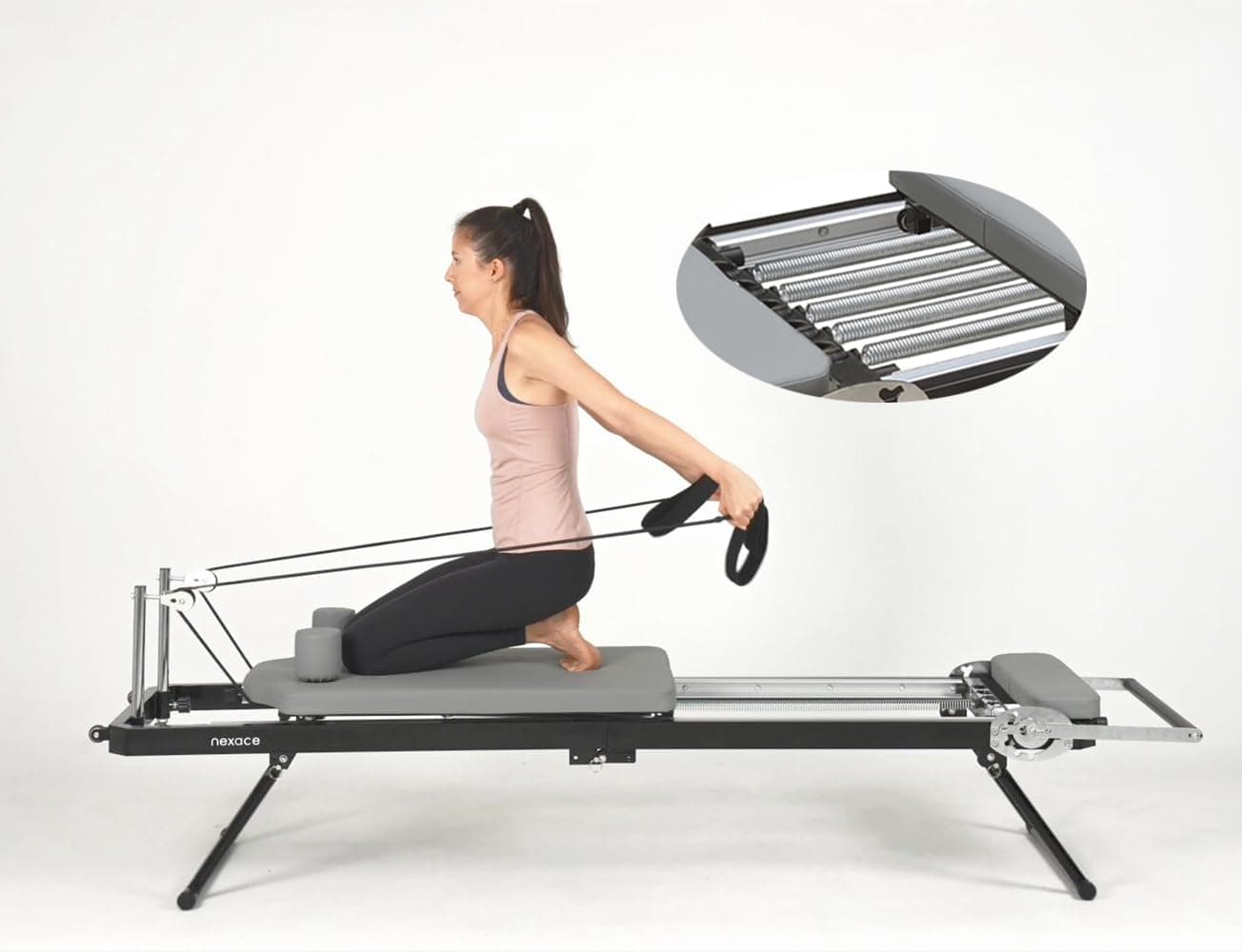 91" Pilates Reformer Machine Equipment with Spring for Home Workout,Foldable Reformer Pilates for Beginner ,Big Size