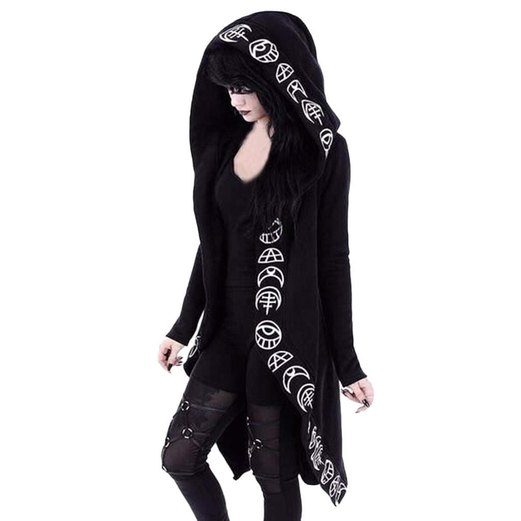 Gothic Clothes for Women Plus Size Cloak with Hood Halloween Cardigan Hooded Cloak Fall Punk Clothes Womens Fashion