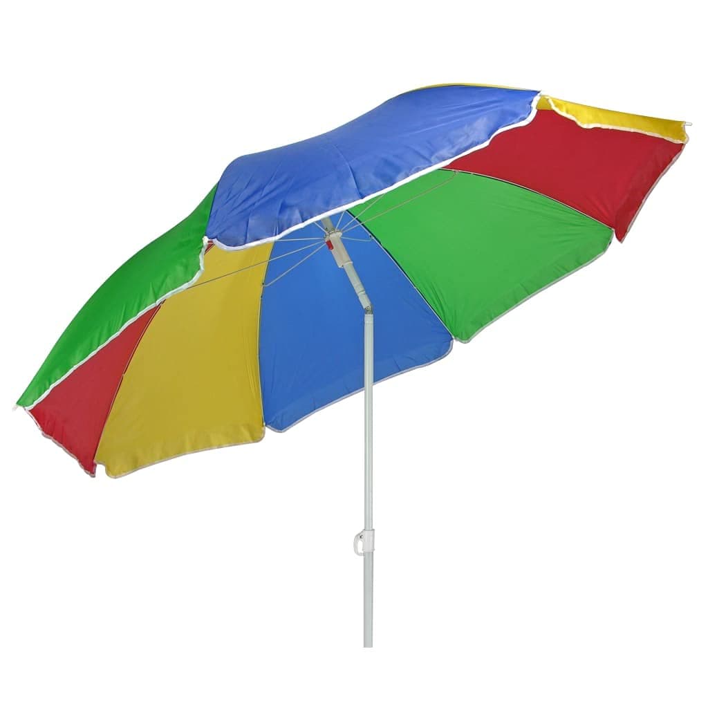 HI Parasol 180 cm Beach Umbrella Balcony Parasol Umbrella Rainbow Colours