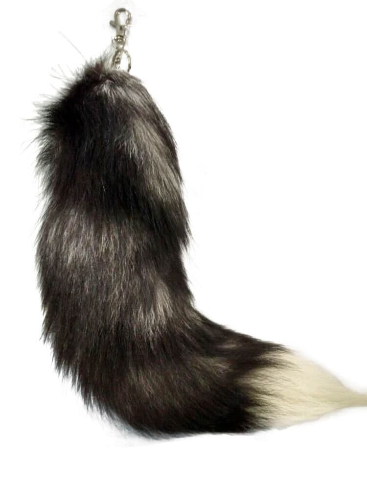 43cm thick faux Fox Fur Tail Keychain Tassel Bag Handbag Pendant Accessory Purse