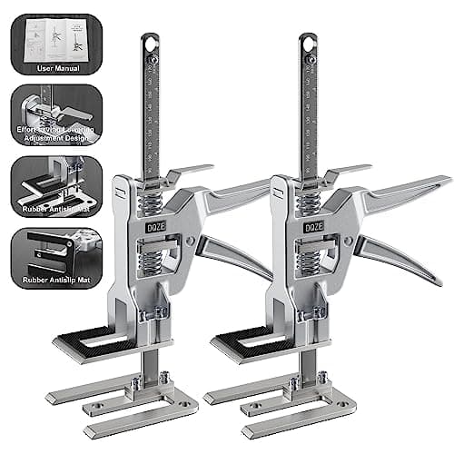 DQZE Full Metal Labor Saving Arm Jack 2 Packs, 11.8-inch Portable Multi -Function Furniture Jacks, Load-Bearing 660 lb, Furniture Lifter for Installing Cabinets, Doors, Windows, Furniture, Etc.