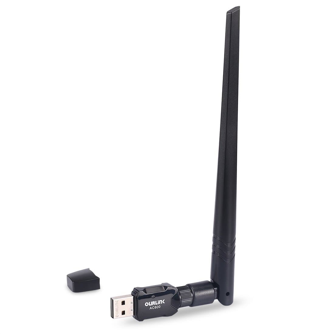 OURLINK 600Mbps mini 802.11ac Dual Band 2.4G/5G Wireless Network Adapter USB Wi-Fi Dongle Adapter with 5dBi Antenna Support Win Vista,Win 7,Win 8.1, Win 10,Mac OS X 10.9-10.12.4