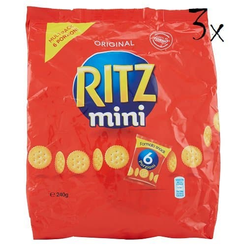3x Ritz Mini Saiwa Salted Crackers. 6 × 40g Portions.