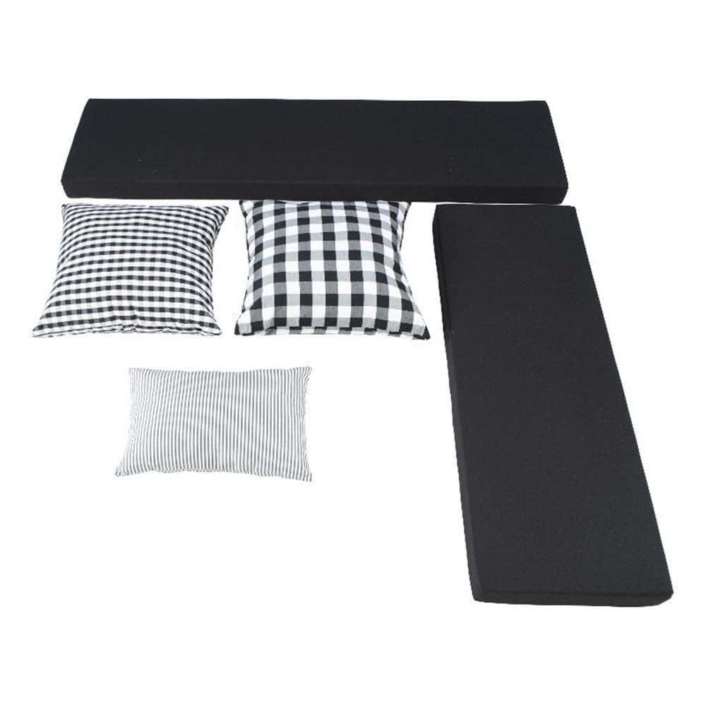 Linon 5 Piece Polyester Cushion/Pillow Set for Troyin Nook in Black