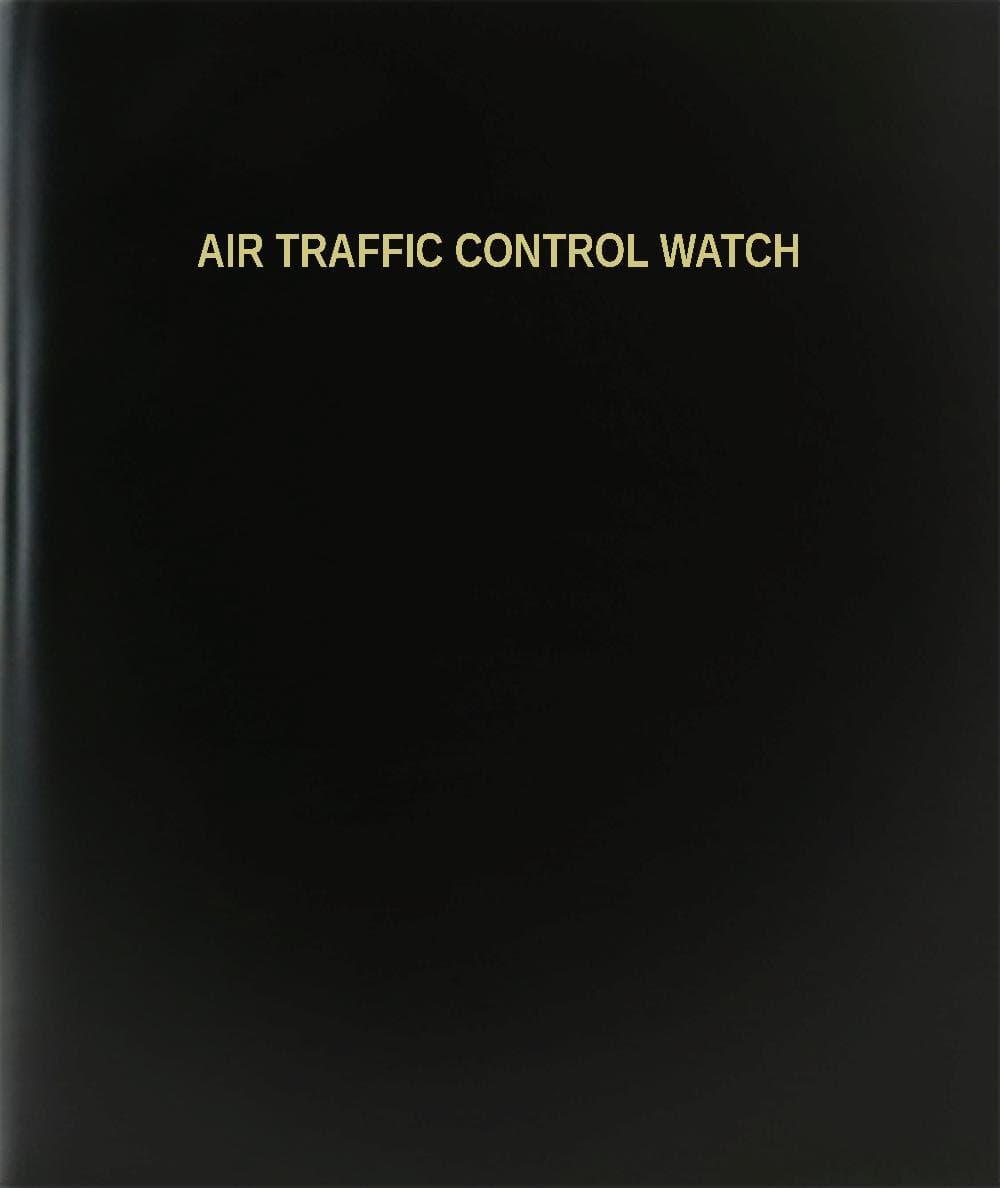 BookFactory Air Traffic Control Watch Log Book/Journal/Logbook - 120 Page, 8.5''x11'', Black Hardbound (XLog-120-7CS-A-L-Black(Air Traffic Control Watch Log Book)) Case