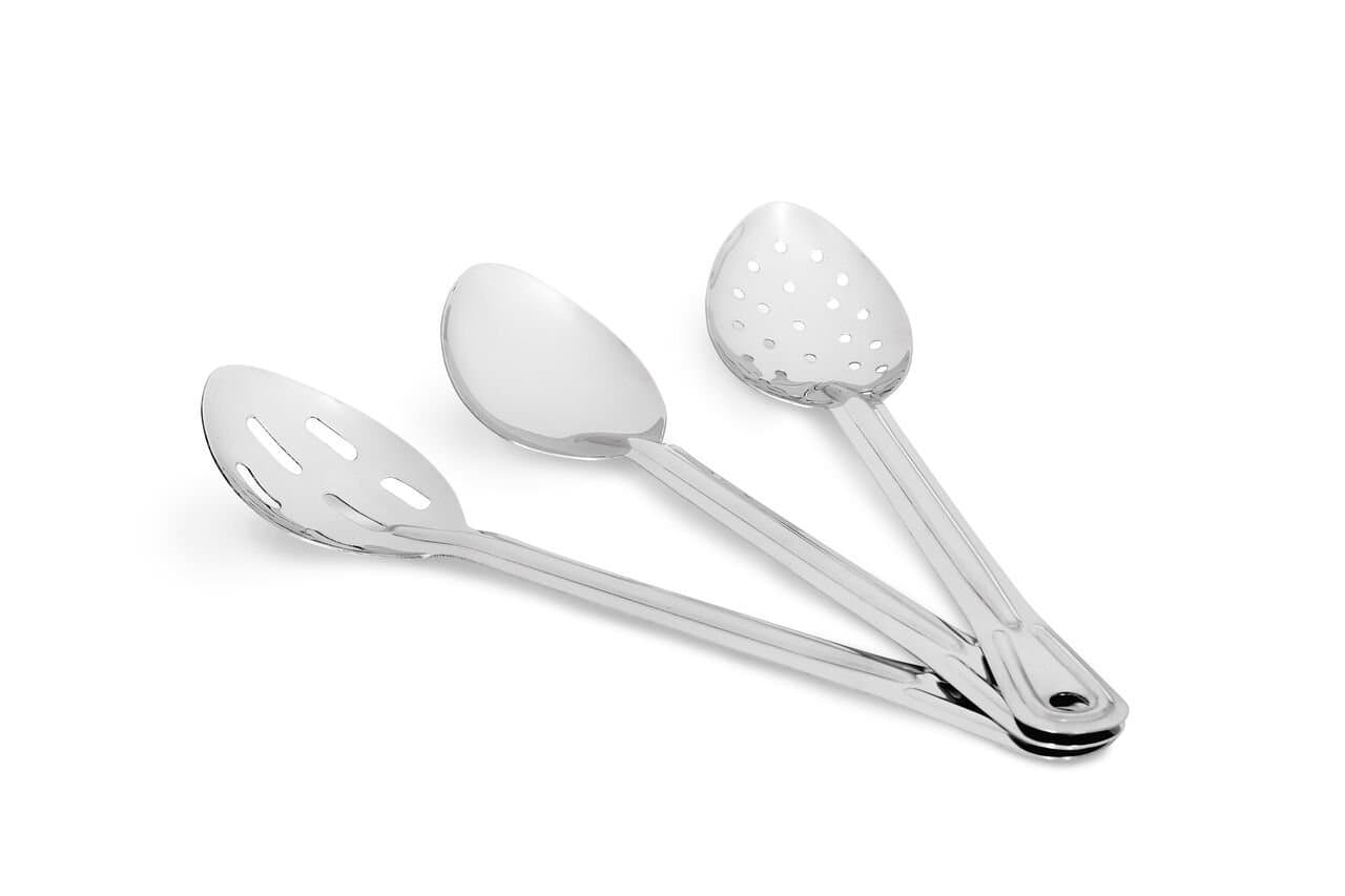 Artisan 3-Piece, 13-Inch Stainless Steel Serving Spoon Set with Slotted Spoon, Serving Spoon, and Perforated Spoon