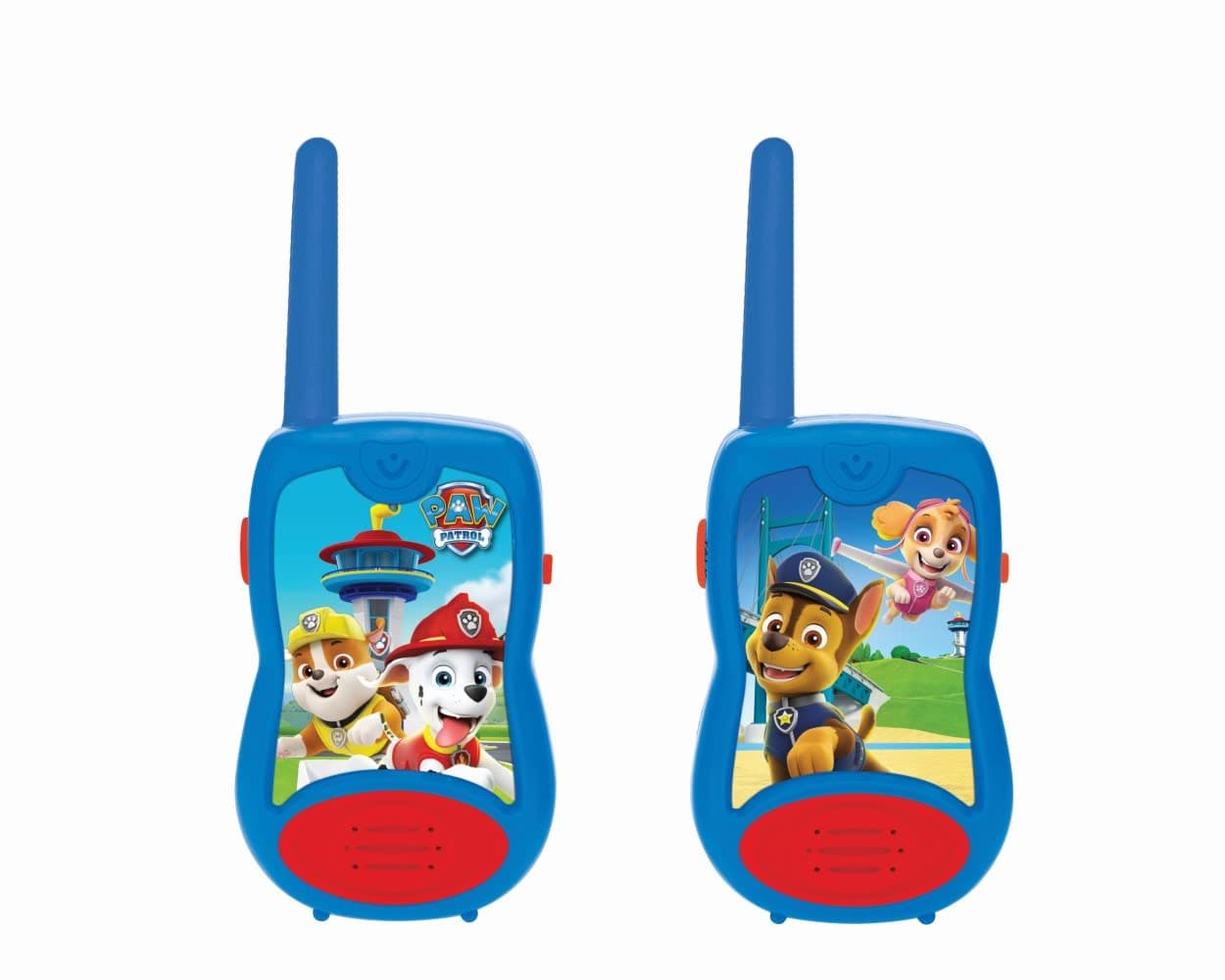 LEXIBOOK, Paw Patrol, Walkie-Talkies 200m, Communication Game for Children, 2 Communication Channels, Belt Clip, Battery Operated, Blue/Red, TW12PA