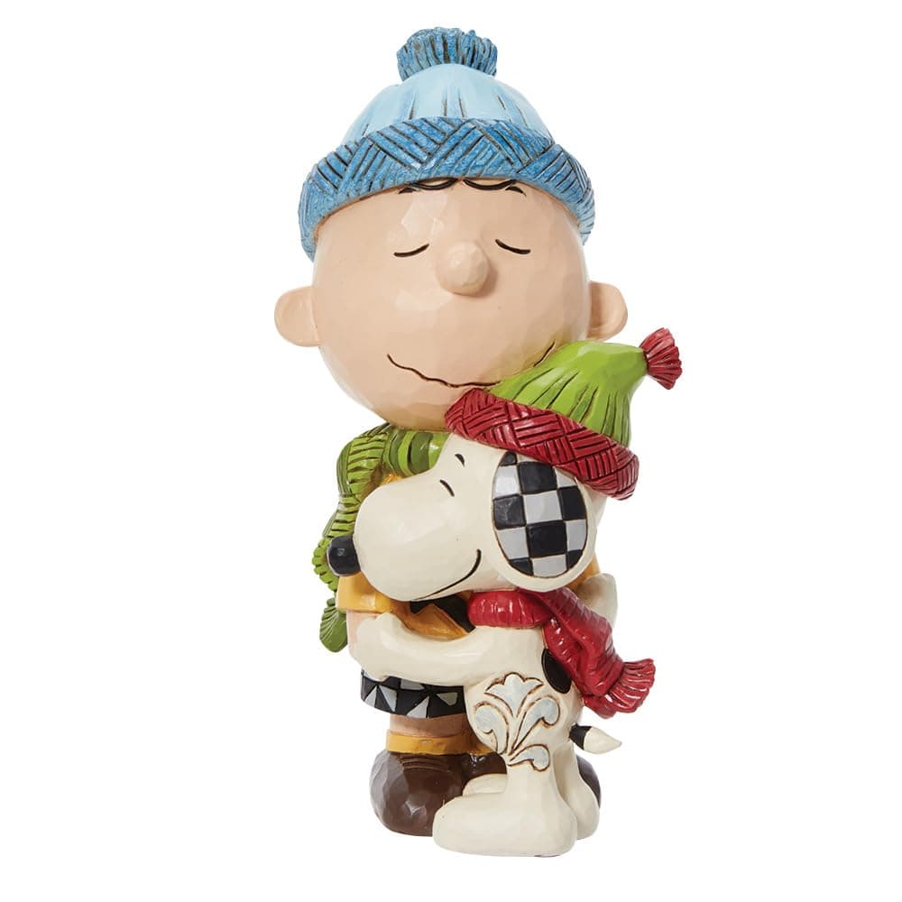 Enesco Jim Shore Peanuts Snoopy and Charlie Brown Hugging Figurine
