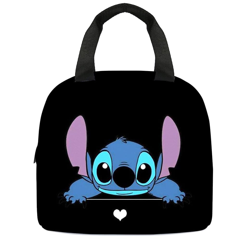 LGQHCEStit-ch Lunch Bag, Stit-ch Lunch Insulation Bag Meal Bags School Student Lunch Bags Reusable Insulated Cooler Lunch Bag Leakproof Portable Lunch Box for Work School Picnic Travel Beach (Black)